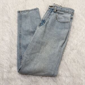 Women Authentic Stone Mesa Straight Leg High Rise Jeans Light Wash Blue 6 Petite